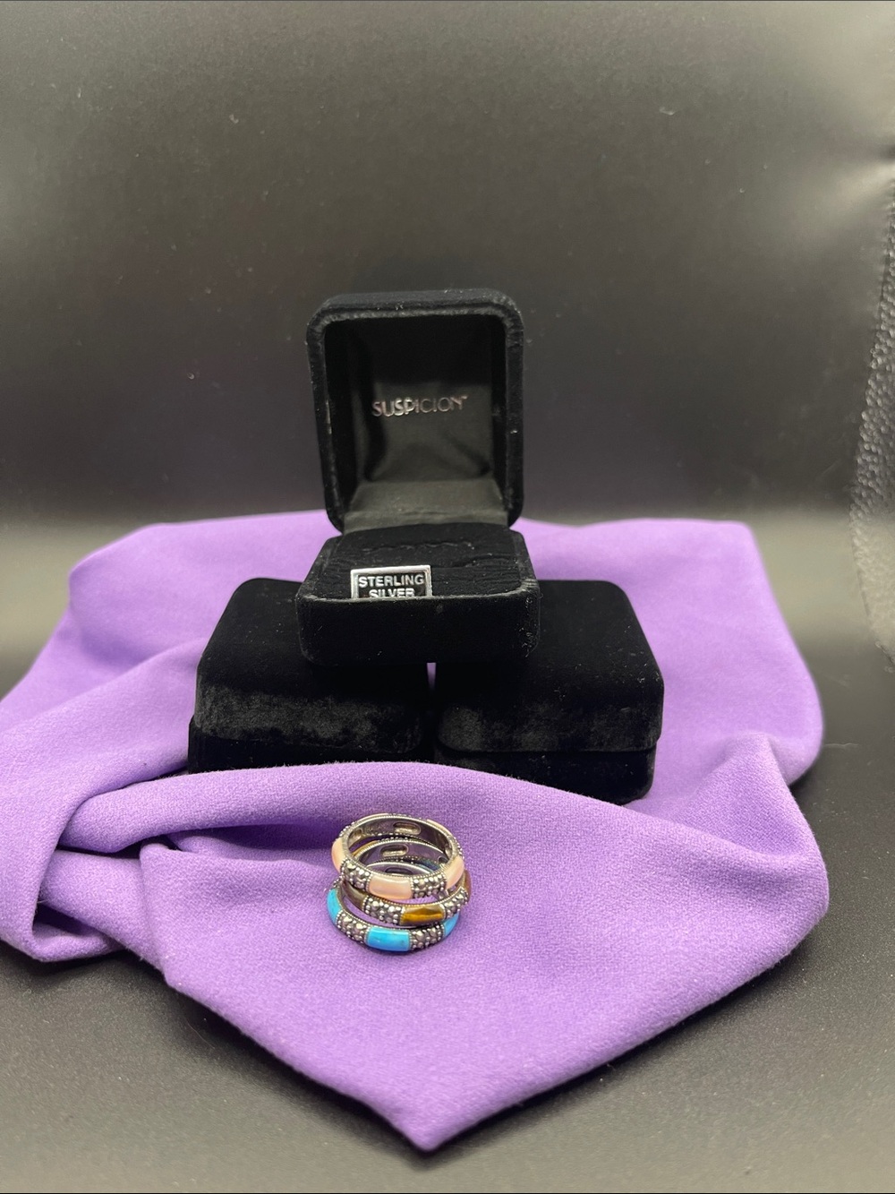 Set a vintage SS suspicion, QVC stack rings, art deco revival 90’s … 10.6 g - Picture 13 of 13